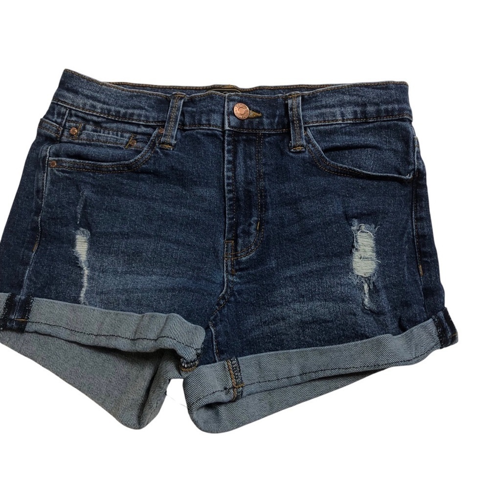 2 Pc Bundle Denim Jean Shorts Cut Off Sz 4 27 Mid-Rise Casual Festival Beach - Picture 4 of 10